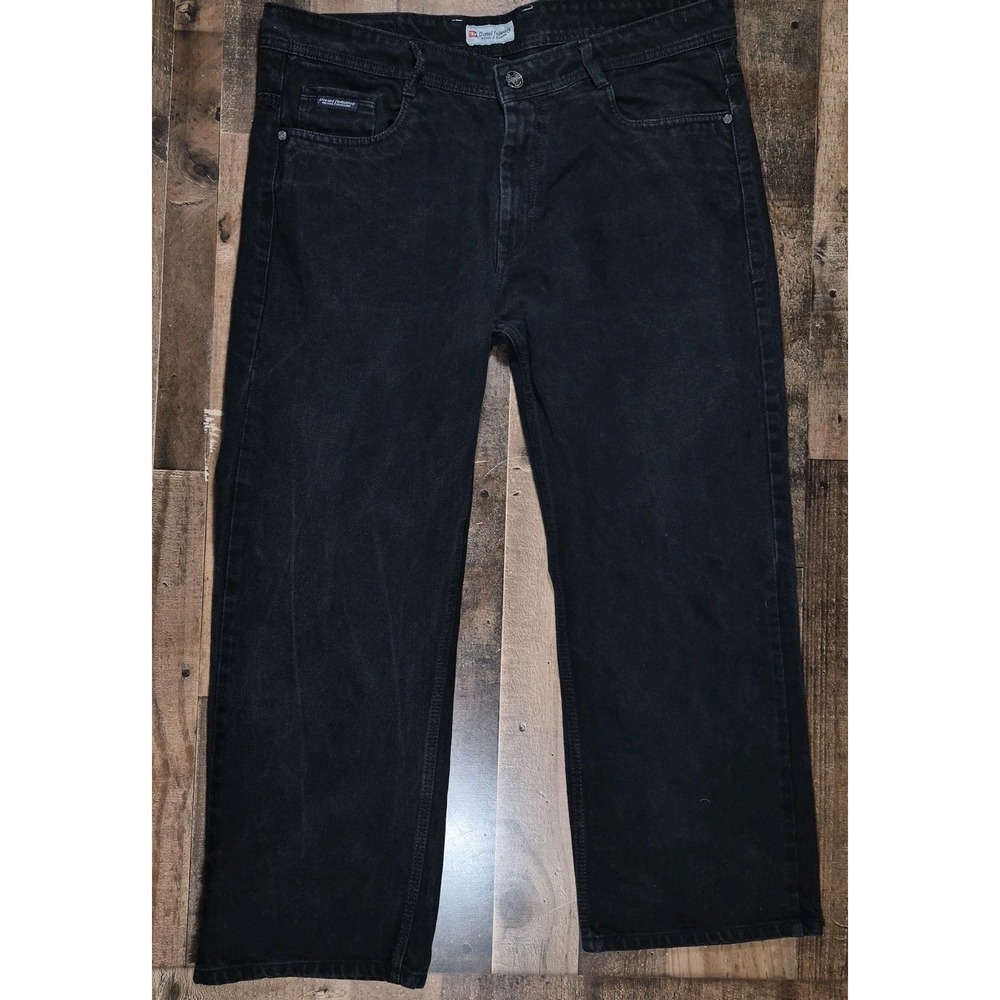 Vintage Diesel Jeans Mens 40x28 Black Denim Bootcut Baggy Faded Made In Italy